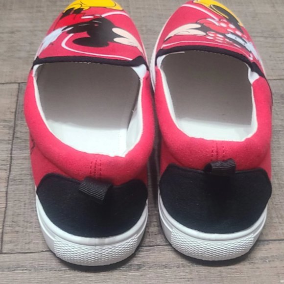 Disney Mickey Mouse & Minnie Mouse Slip-On Sneakers/Kissing Mickey and Minnie - Picture 3 of 8